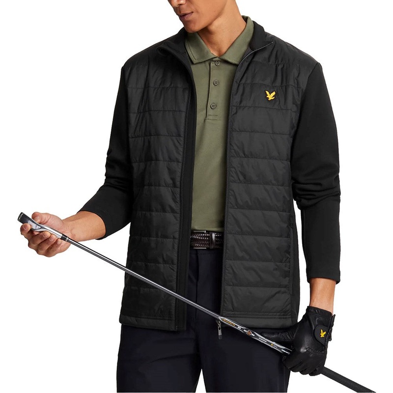 Lyle & Scott Golf Baffle Quilted Jacket – Jet Black