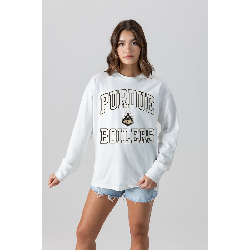 PURDUE BOILERMAKERS Mind Games Oversized Long-Sleeve Tee