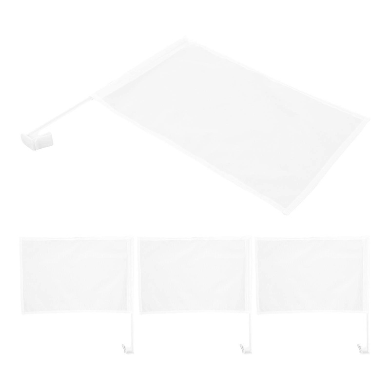 Solid Colour White Flag For Vehicles Outdoor Event Use Car Banner 45.00X44.00X2.50CM 4Pcs