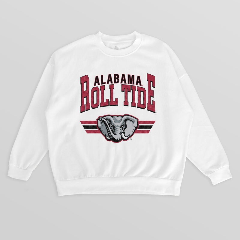 ALABAMA CRIMSON TIDE SWIFT STRIKE PREMIUM FLEECE DROP SHOULDER CREWNECK PULLOVER