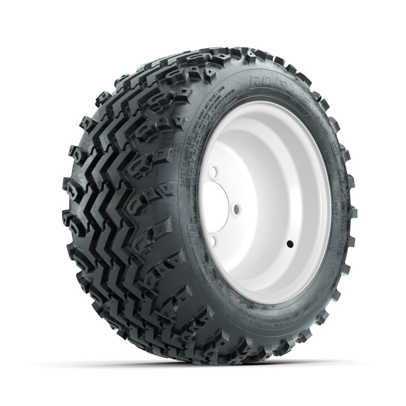 GTW Steel White Centered 10 in Wheels with 18×9.50-10 Rogue All Terrain Tires  Full Set