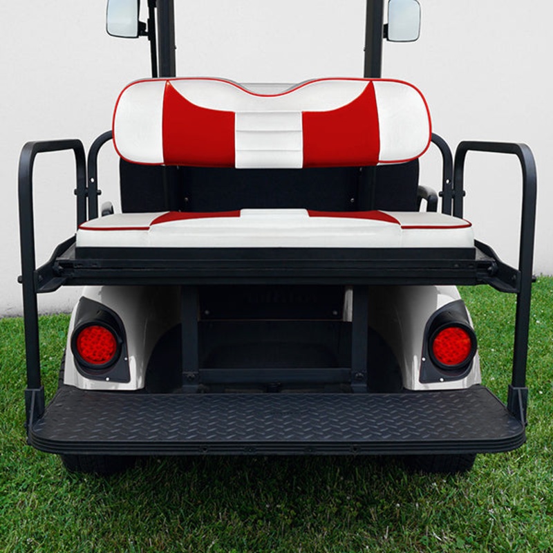 RHOX Rhino Aluminum Seat Kit, Rally White/Red, Yamaha Drive PN# SEAT-455WR-R