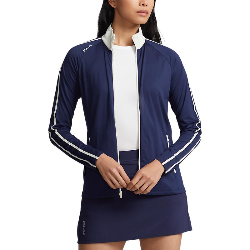 RLX Ralph Lauren Women’s Peached Full Zip Jacket – French Navy/Chic Cream