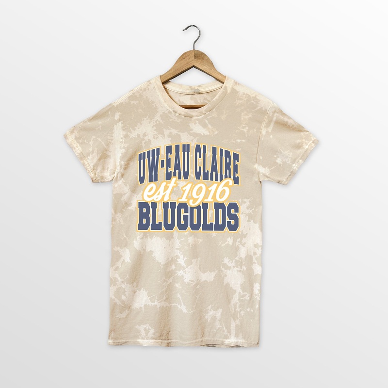 WISCONSIN-EAU CLAIRE BLUGOLDS DEEP ROOTS BLEACH WASH TEE
