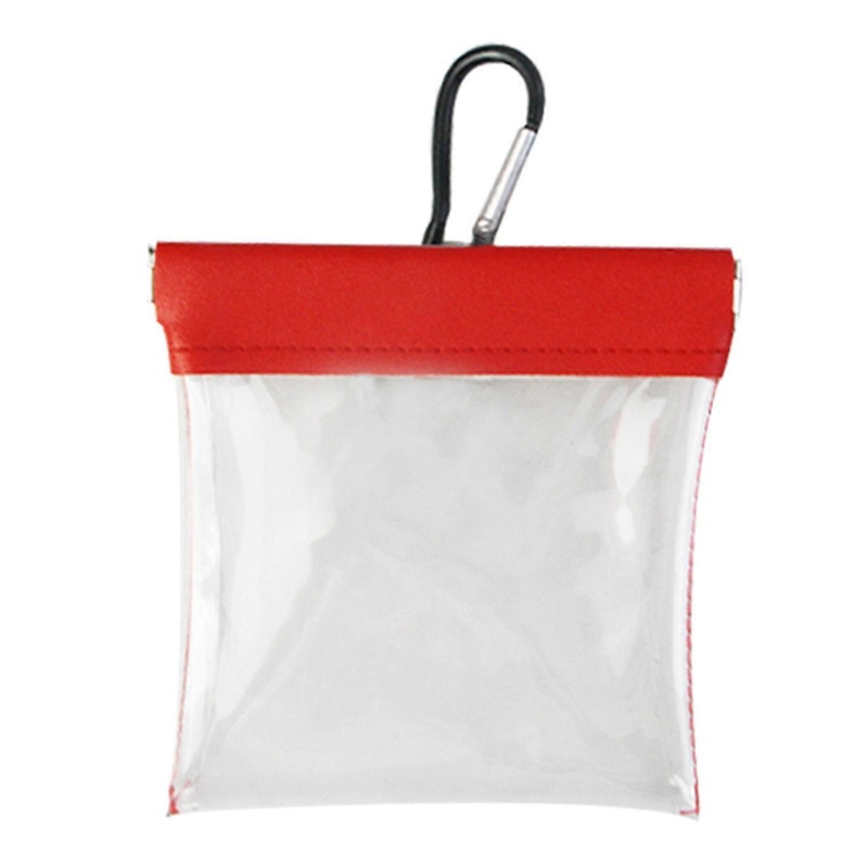 Clear Golf Tees Storage Bag With Clip Portable Golf Tees Pouch Waist Bag Light Weight Golf Tees Holder Pouch Enduring  Red