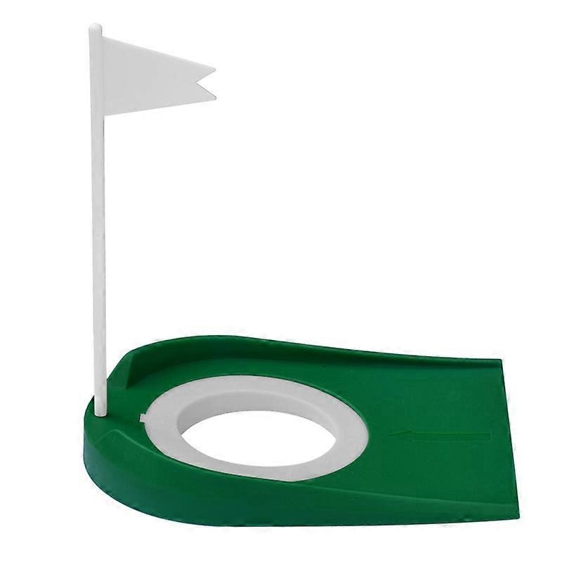 Golf Putting Pad Practice, Indoor Outdoor Plastic Golf Putting Cup Practice Aid With Adjustable Hole And White Flag(1 Piece – Green)
