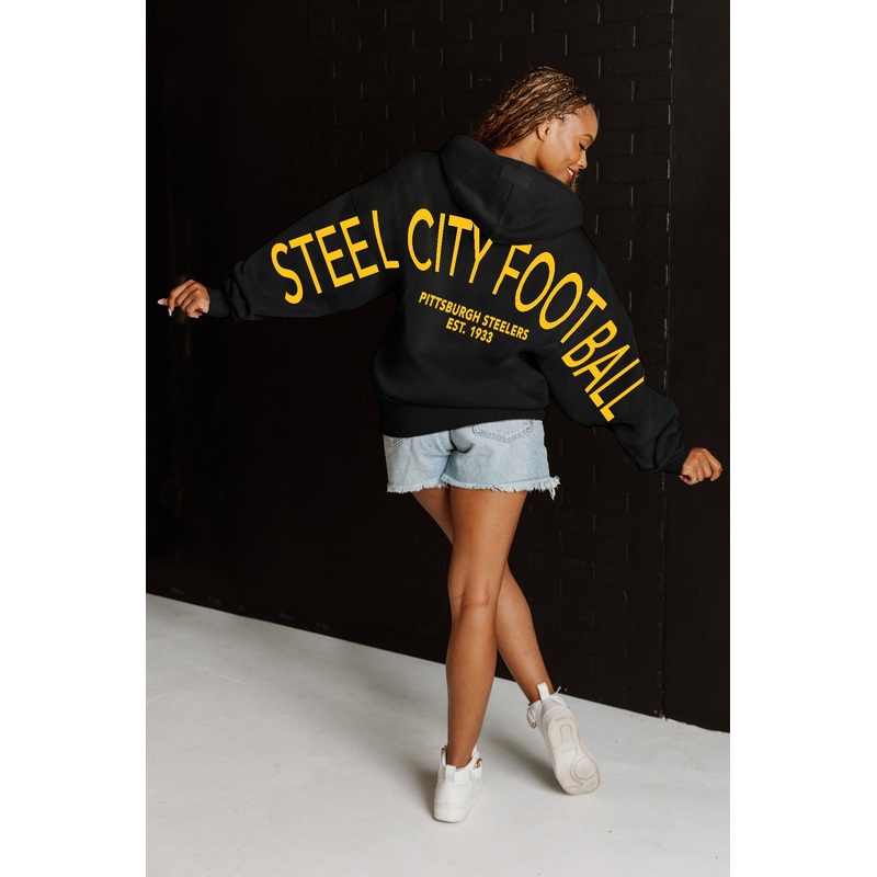 PITTSBURGH STEELERS Never Stop Oversized Premium Hoodie