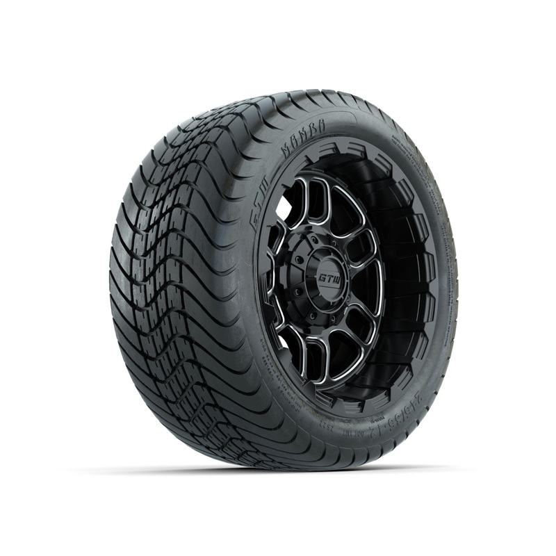 Set of (4) 12 in GTW Titan Machined & Black Wheels with 215/35-12 Mamba Street Tires PN# A19-828