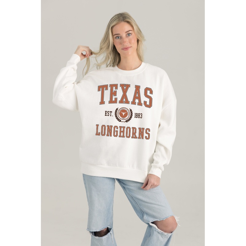 TEXAS LONGHORNS Timeless Triumph Fleece Crewneck Pullover