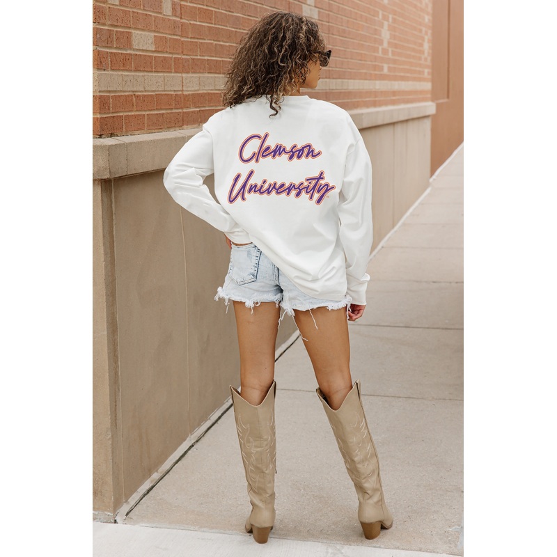 CLEMSON TIGERS Double Move Oversized Long-Sleeve Tee
