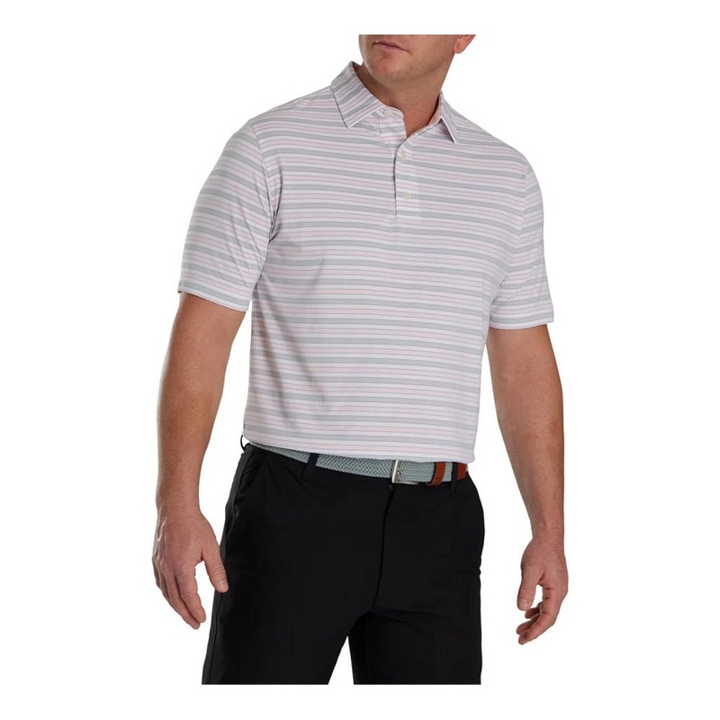 FootJoy Oxford Stripe Jacquard Self Collar Golf Polo