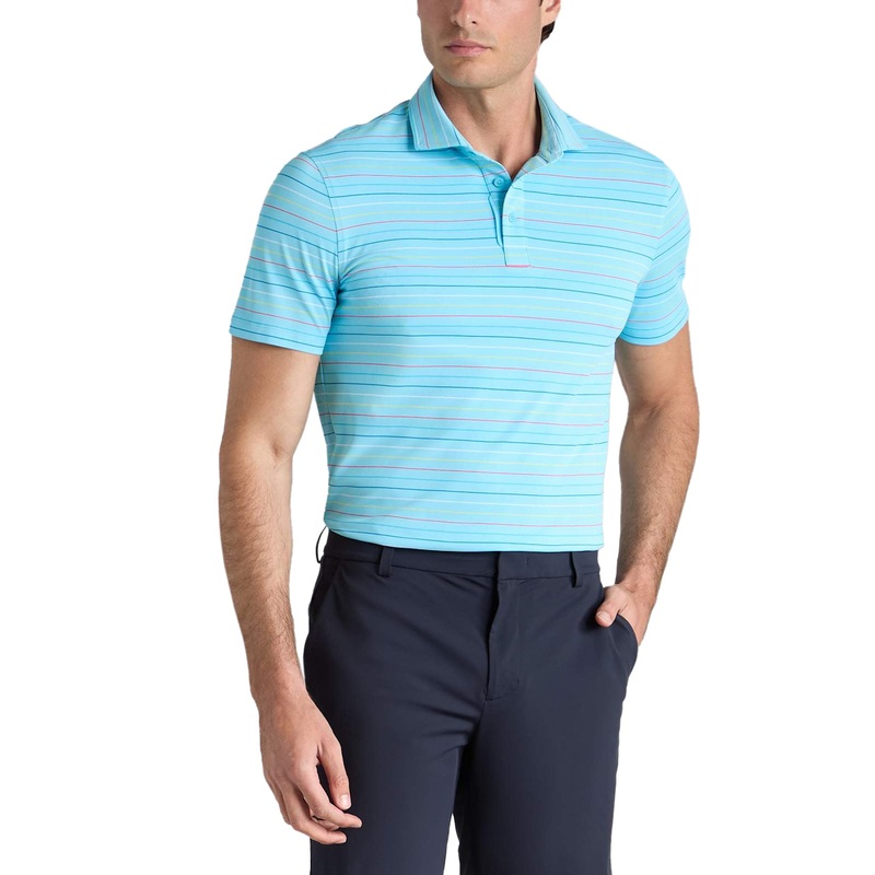 G/Fore Multi Stripe Tech Pique Performance Golf Polo Shirt – Breeze