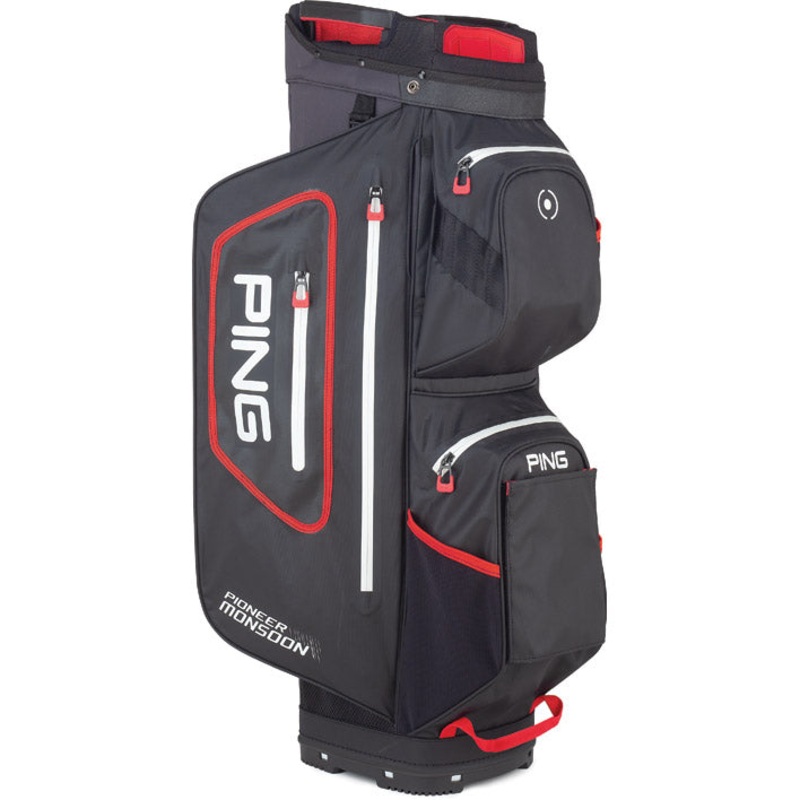 Ping Pioneer Monsoon Cart Bag|Black/Scarlet/White
