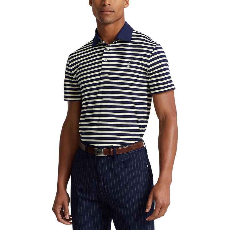 RLX Ralph Lauren Tour Pique Stripe  Polo Shirt – French Navy Multi