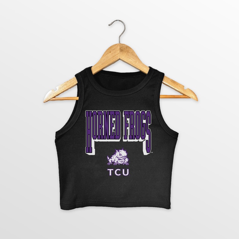 TCU HORNED FROGS PURE VICTORY ESSENTIAL RIBBED CROP TANK