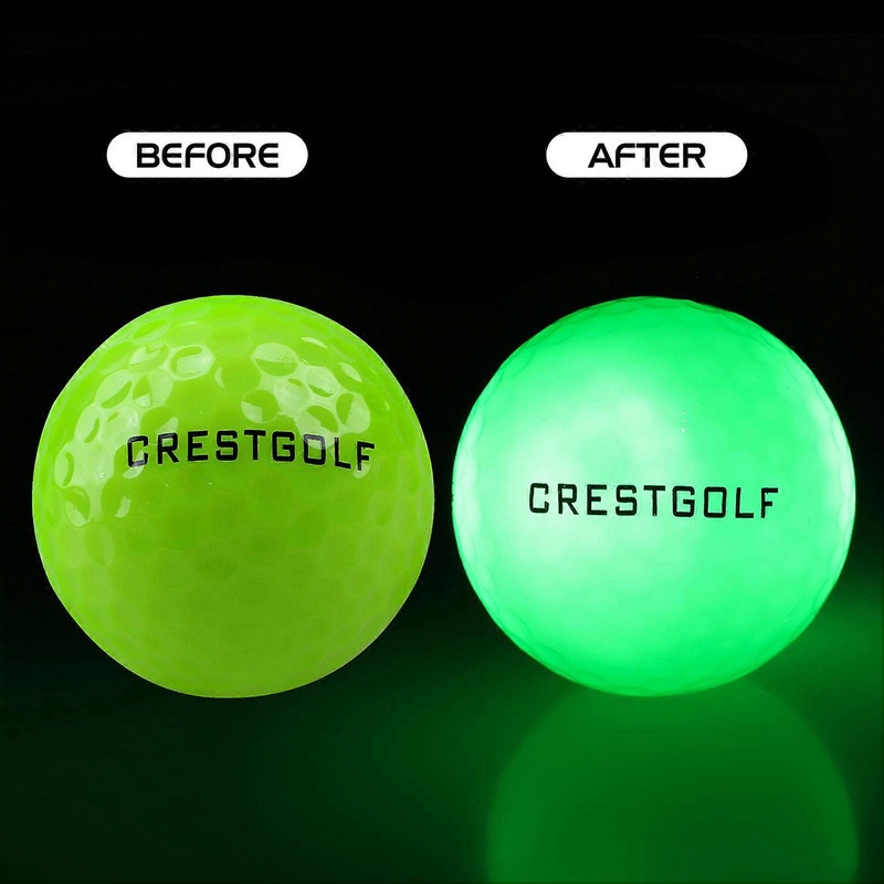 6pcs LED Glowing Golf Balls 42.67mm Night Play White/Pink/Blue