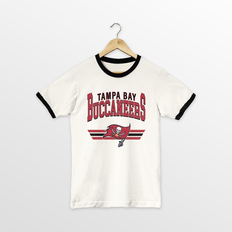 TAMPA BAY BUCCANEERS SWIFT STRIKE VINTAGE RINGER TEE