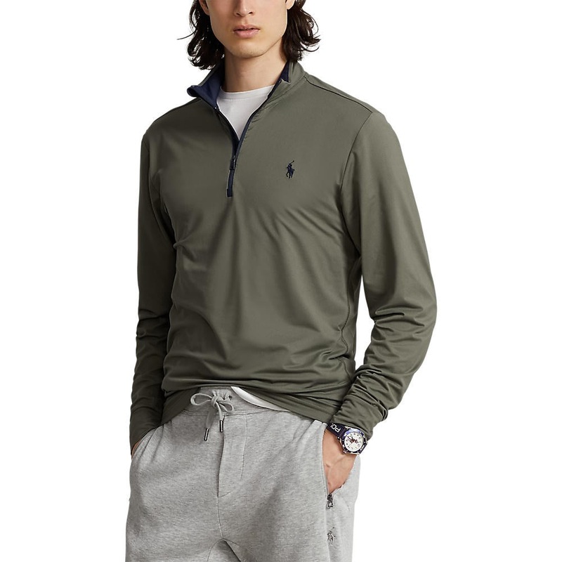 Polo Performance Ralph Lauren 1/4 Zip Peached Jersey – Fossil Green