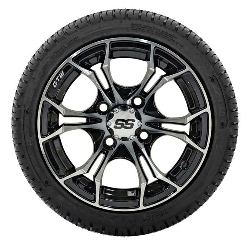 12 GTW Spyder Machined and Black Wheels with 18 Fusion Street Tires  Set of 4 PN# A19-379