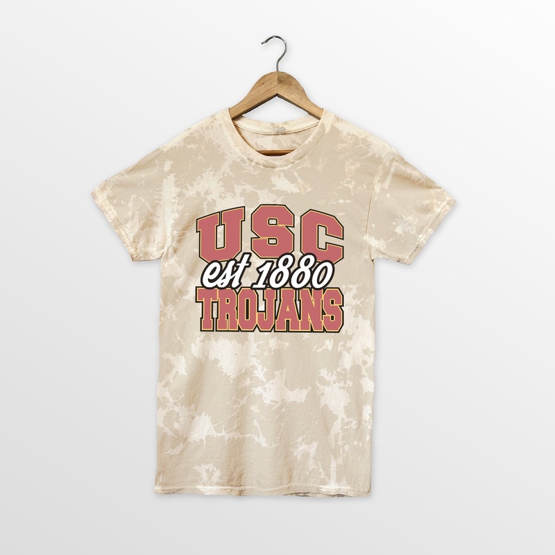 USC TROJANS DEEP ROOTS BLEACH WASH TEE