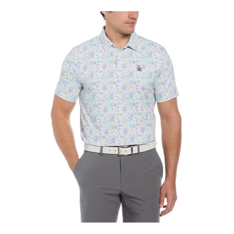 Original Penguin Pete’s Game Grid Print Golf Polo