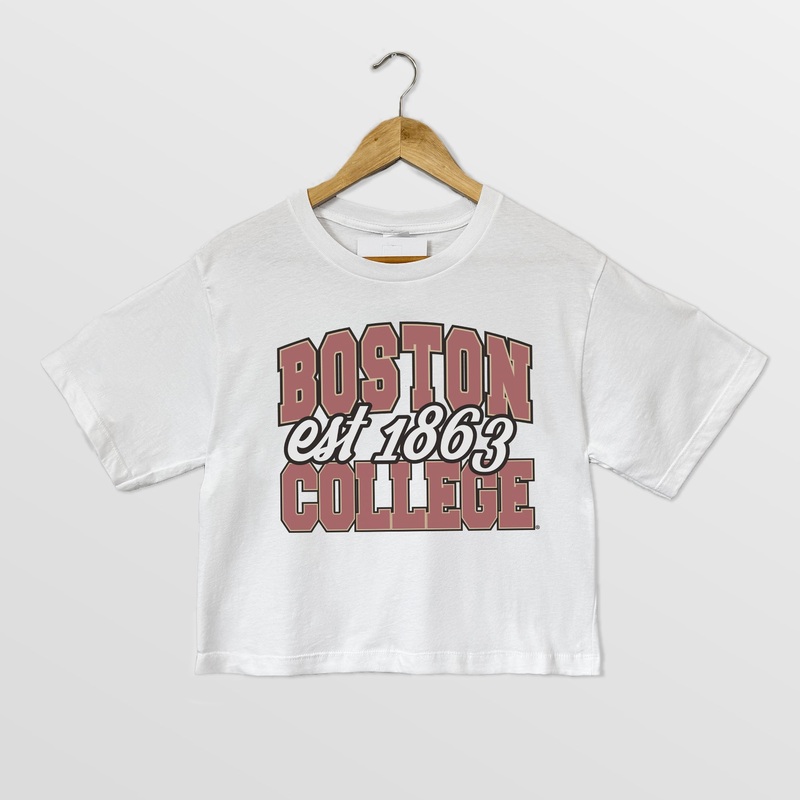 BOSTON COLLEGE EAGLES DEEP ROOTS BOXY FIT WOMEN’S CROPPED TEE