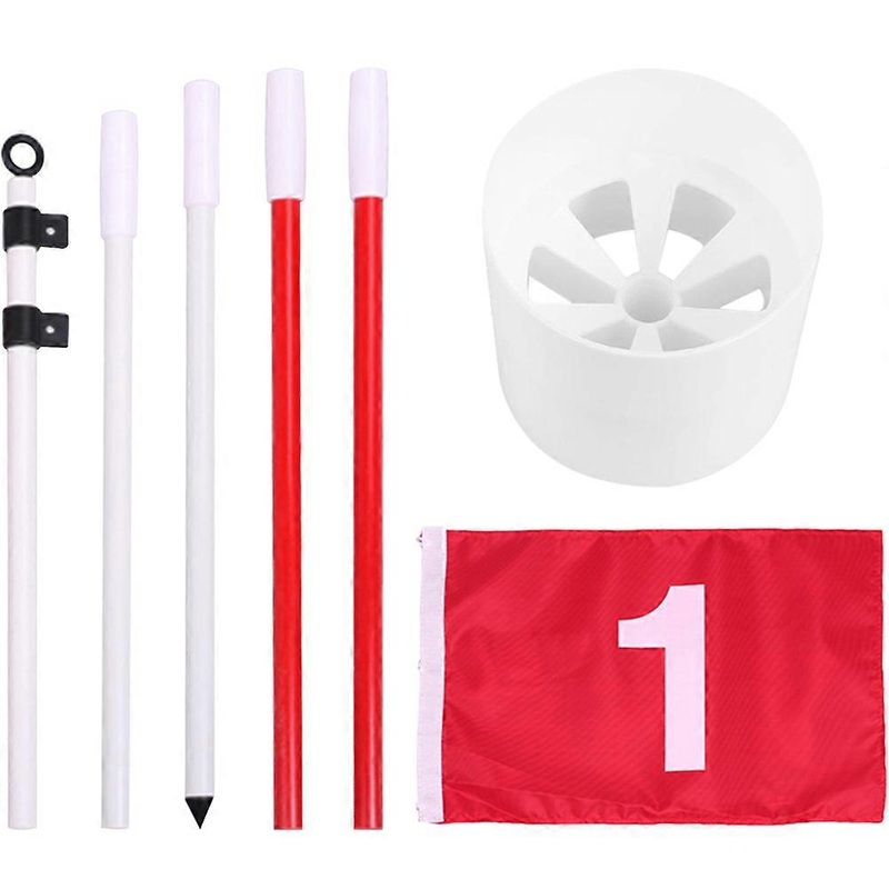 Golf Practice Hole Cup Golf Pin Flag Hole Cup Indoor Golf Putting Cup Practice 185×48.5cm Multi 1 Set