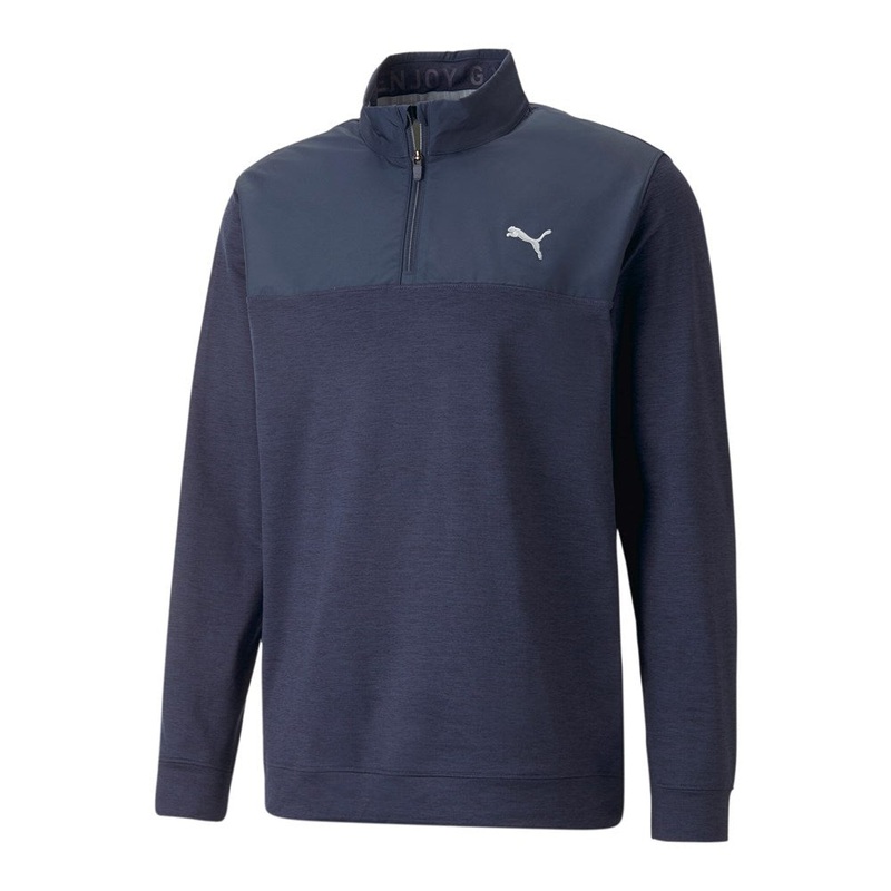 Puma Cloudspun Colourblock 1/4 Zip Golf Sweatshirt – Navy Blazer Heather