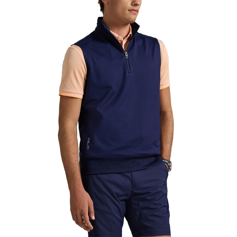 RLX Ralph Lauren Stretch Jersey Quarter Zip Golf Vest – Refined Navy