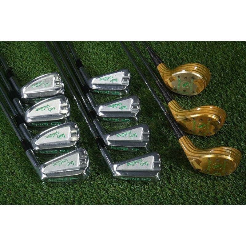 VINTAGE LADY SPALDING MATCHED GOLF SET 1W,3W,5W,3-P SIGNITURE LADIES, BEAUTIFUL!