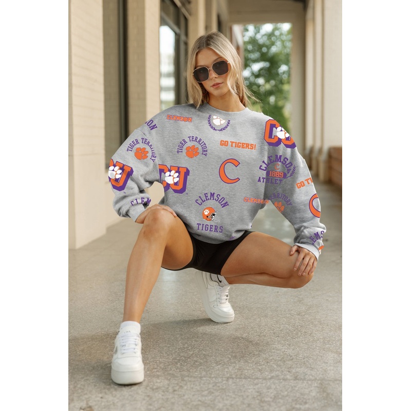 CLEMSON TIGERS ALWAYS ON REPEAT PREMIUM FLEECE CREW SWEATSHIRT