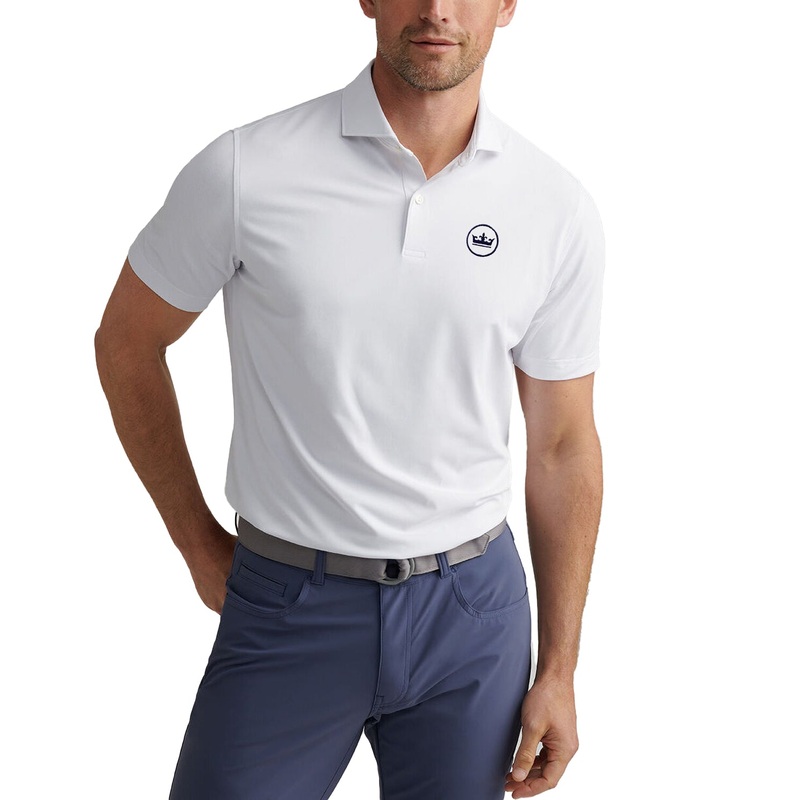 Peter Millar Soul Performance Mesh Golf Polo Shirt – White