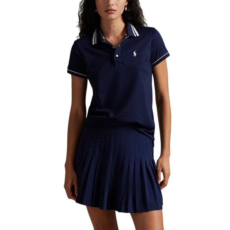 RLX Ralph Lauren Women’s Tour Pique Polo Shirt – Navy/White/Garden Pink