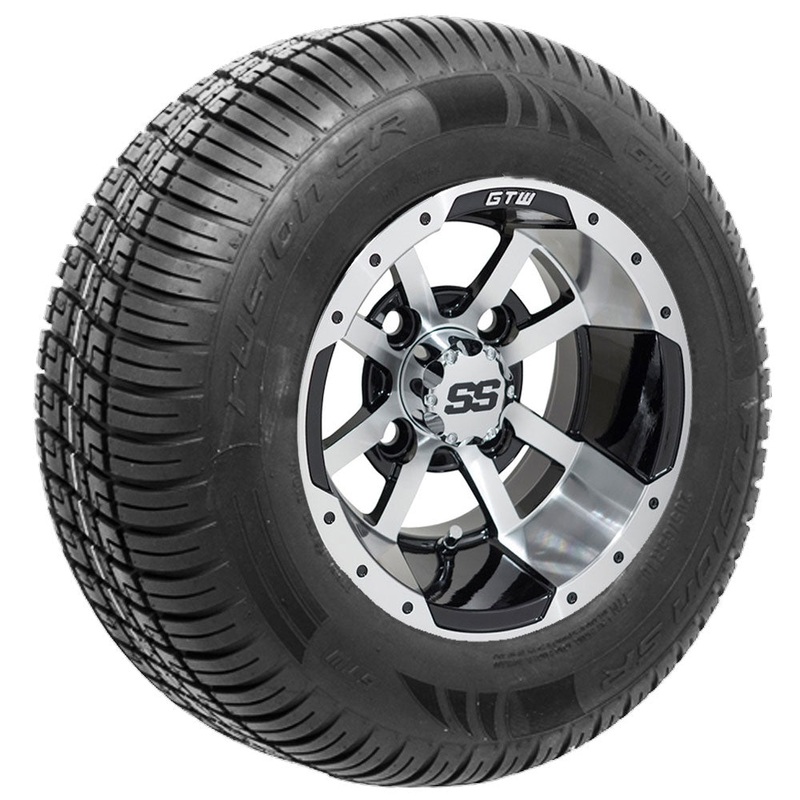 10 GTW Storm Trooper Black and Machined Wheels with 20 Fusion Street Tires  Set of 4 PN# A19-323