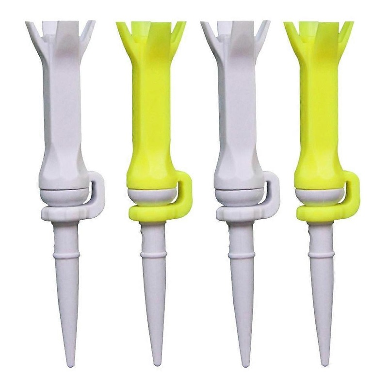 Plastic Golf Ball Holder Orientated Ball Holder,Golf Ball Spike Plastic Ball Repositioning Ball Spinner(White,Yellow)(4Pcs)
