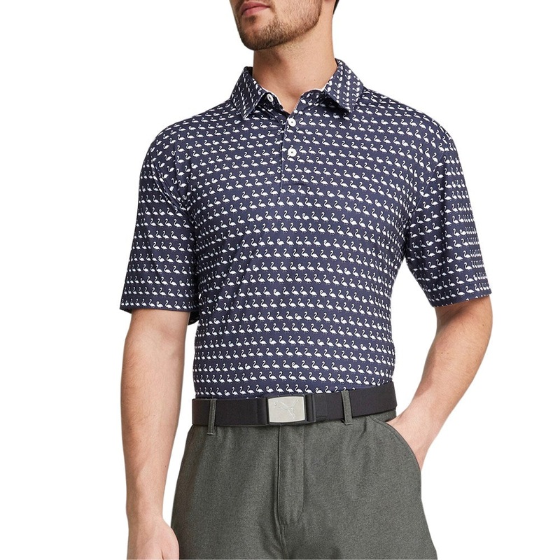 Puma Mattr Flamingo Golf Polo Shirt – Navy Blazer/Bright White