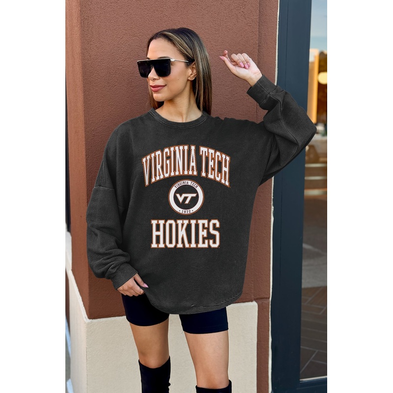 VIRGINIA TECH HOKIES RELENTLESS VINTAGE WASH CORDED PULLOVER