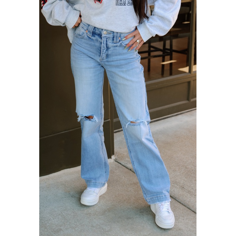 ZOE WIDE CUFF STRAIGHT LEG JEANS