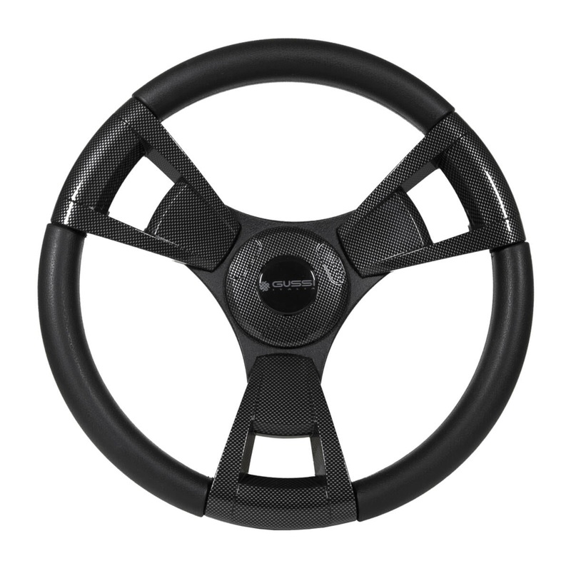 Gussi Italia Model 13 Black/Carbon Fiber  Steering Wheel For E-Z-GO PN# 06-150
