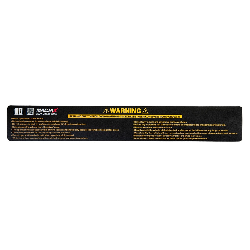 MadJax XSeries Storm Instrument Warning Decal PN# 28-088