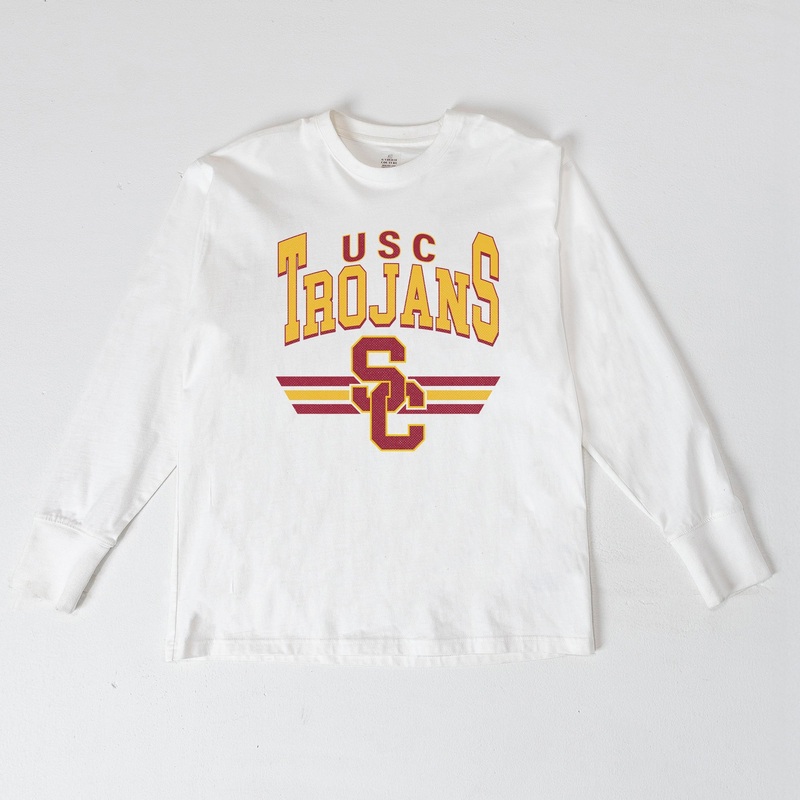 USC TROJANS SWIFT STRIKE ESSENTIAL RELAXED FIT LONG SLEEVE TEE