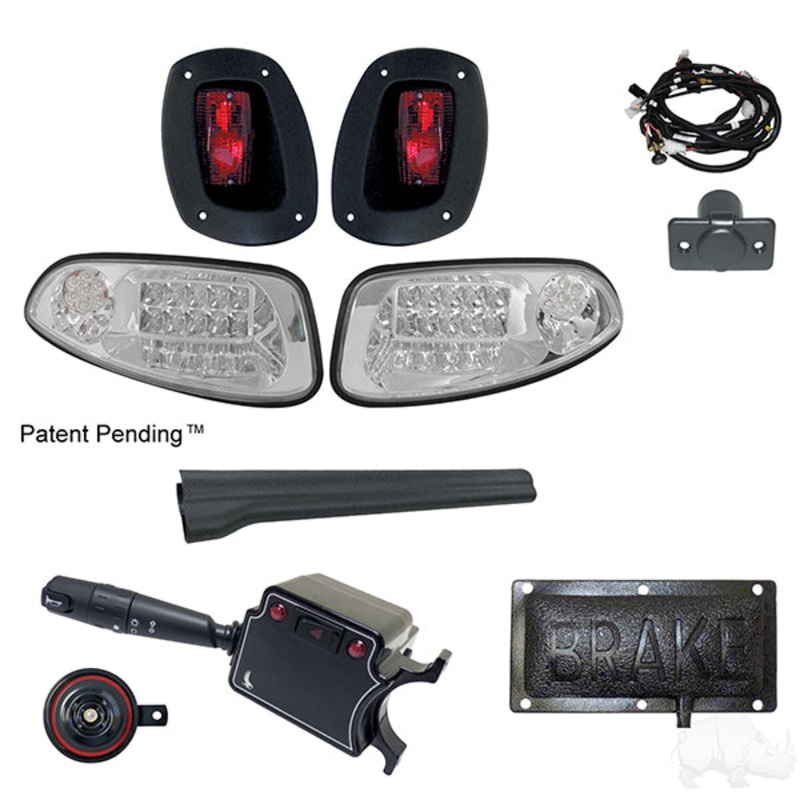 Build Your Own LED Clear Lens Factory Light Kit, E-Z-Go RXV 08-15 (Deluxe, Pedal Mount) PN# LGT-610LCT3B1