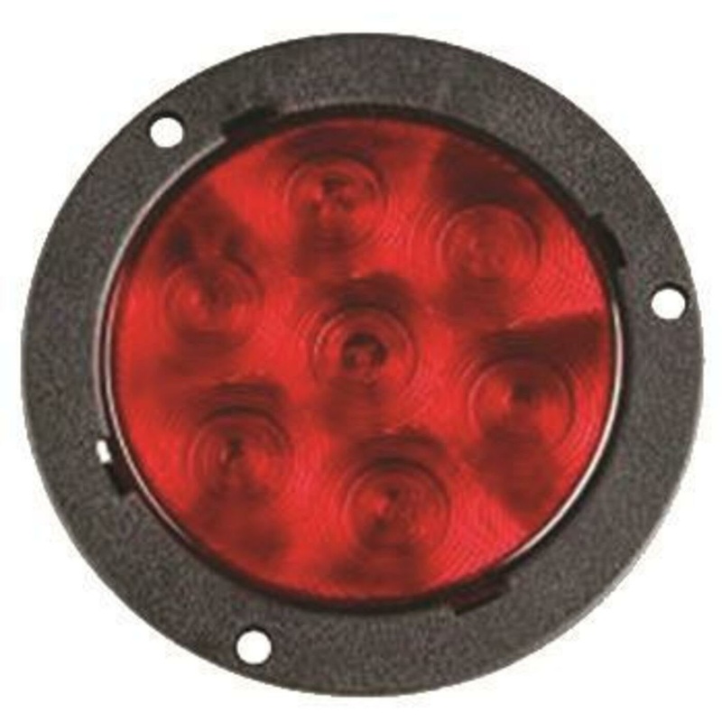 DOT Approved. 4 Round Red LED Stop, Tail And Turn Light. Flange Mount PN# 31757