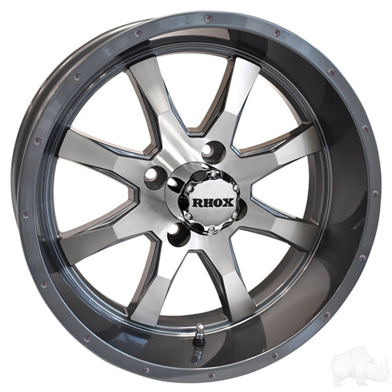 RHOX RX375, Machined Gun Metal, 15×6, ET-15 PN# TIR-RX375-GM