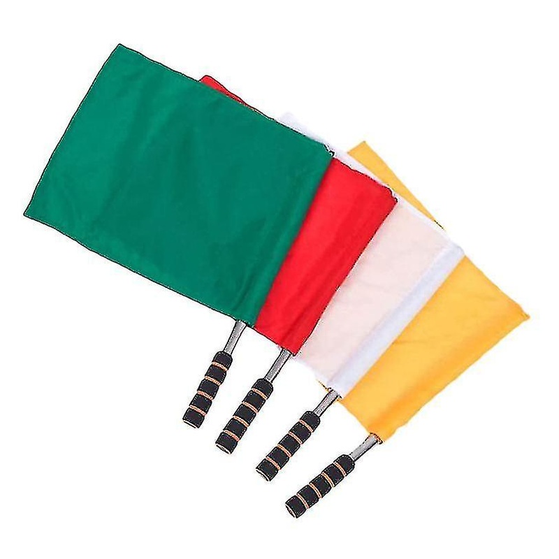 4pcs Sports Referee Flag Signal Flags Solid Flag With Stainless Steel