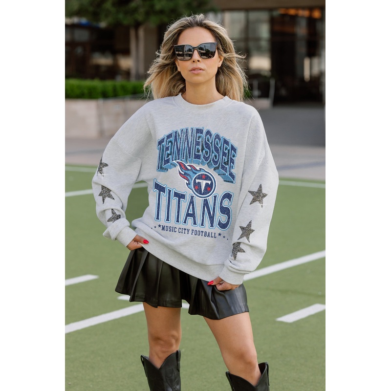 TENNESSEE TITANS RESILIENCE STAR EMBELLISHED CREW SWEATSHIRT