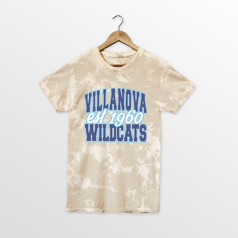 VILLANOVA WILDCATS DEEP ROOTS BLEACH WASH TEE