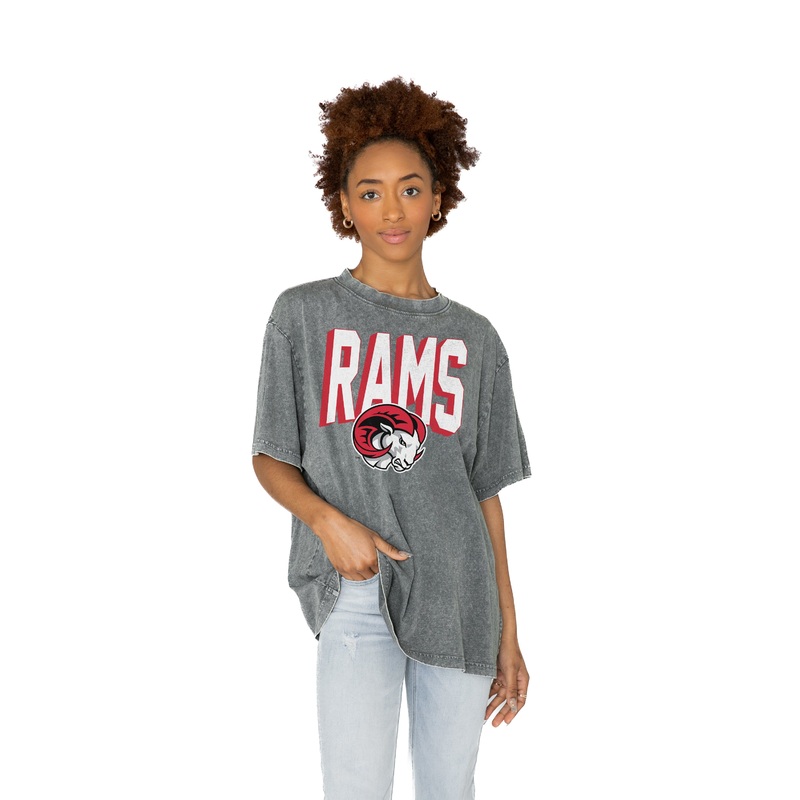 WINSTON-SALEM STATE RAMS Solid Defense Oversized Crewneck Tee