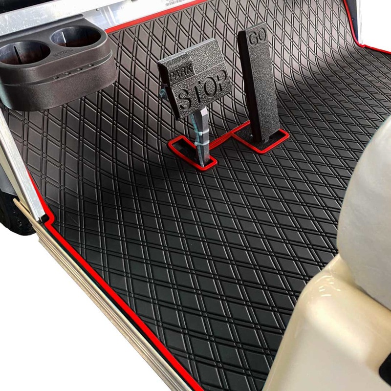 Xtreme Floor Mats for Club Car DS (82-13) / Villager (82-18) – Black/Red PN# 03-186