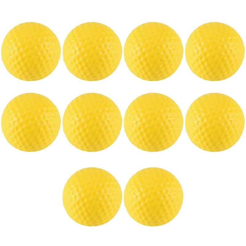 Yellow Soft Elastic Practice PU Golf Balls – 10 Pcs for Indoor Use